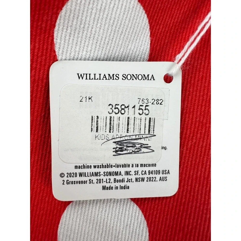 Williams Sonoma Mickey Minnie Mouse Kids Apron Red Polka Dot NWT Cooking Baking